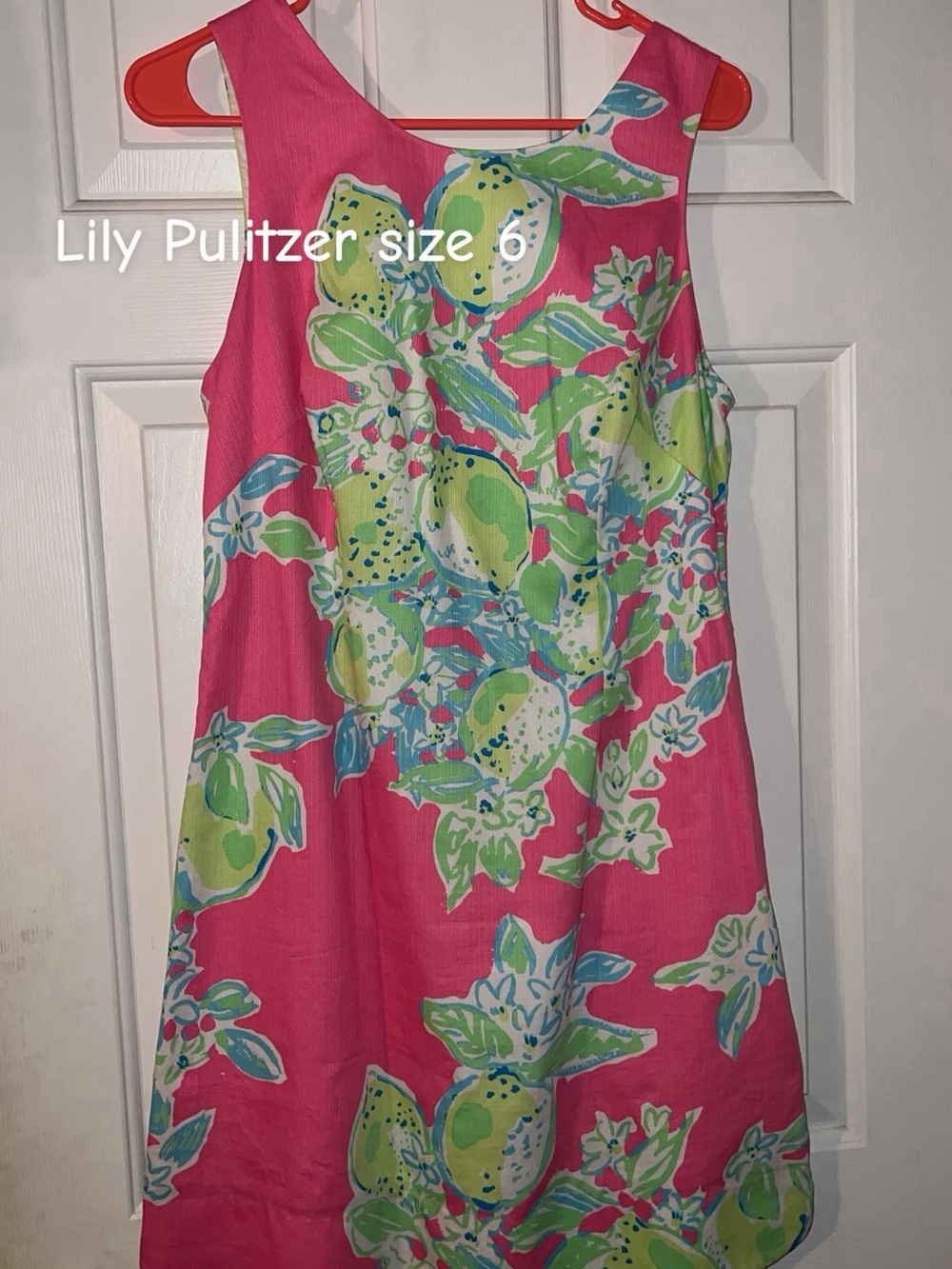 Lilly Pulitzer Pink Citrus Print Sleeveless Shift Dress